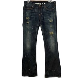 Denim Junkie Blue Jeans Paint Splatter 29x32 Distressed Jeans (measures 32x30)